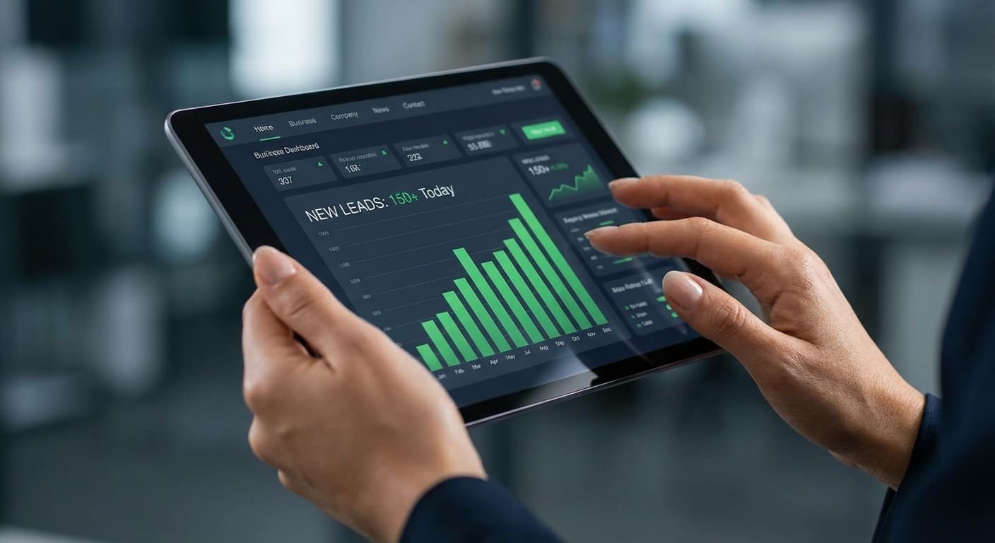 Graph illustrating lead generation increase over time with AI automation tools.
