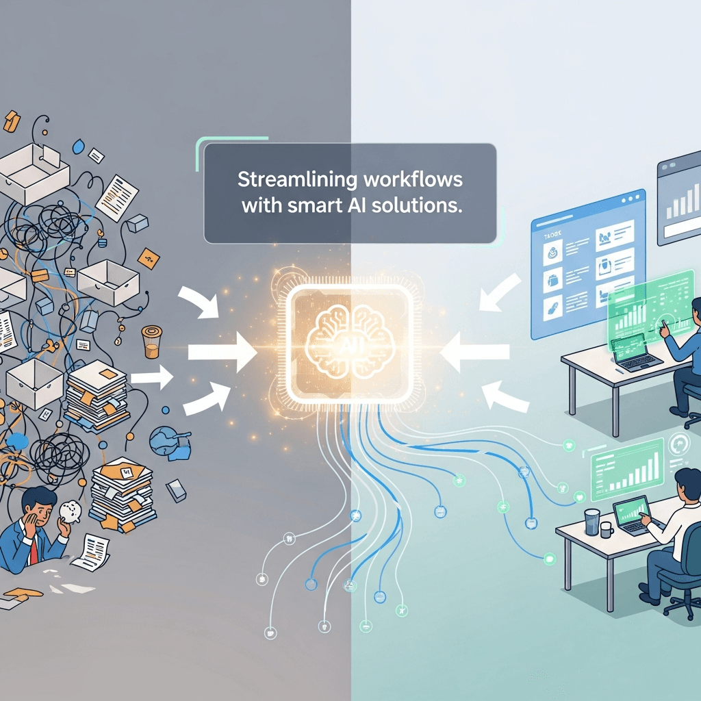 A dynamic London cityscape with digital network connections overlay illustrating automation.
